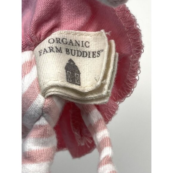 ORGANIC FARM BUDDIES Pink Plush MOUSE Baby Infant Toy Rattle Lovey Eco 9" EUC - Picture 3 of 3